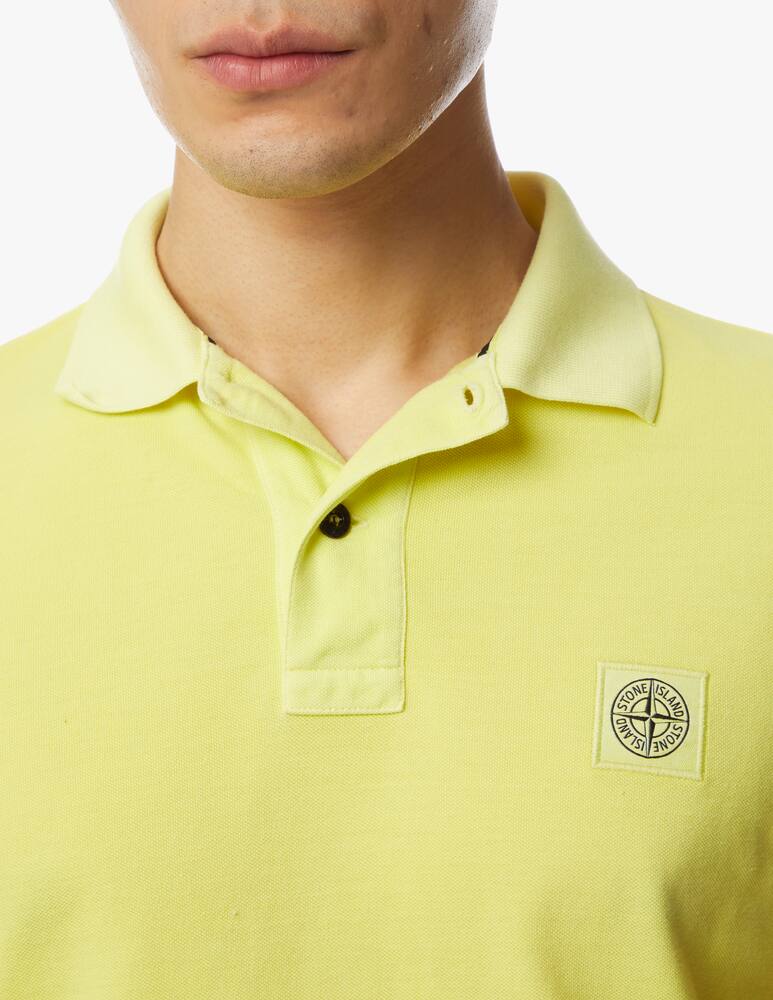 rinascente Stone Island Washed piquet polo - green