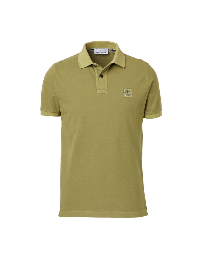 rinascente Stone Island Washed piquet polo - green