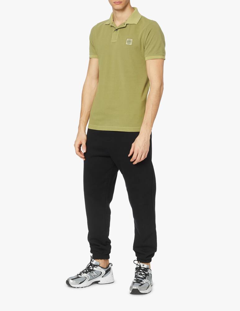 rinascente Stone Island Washed piquet polo - green