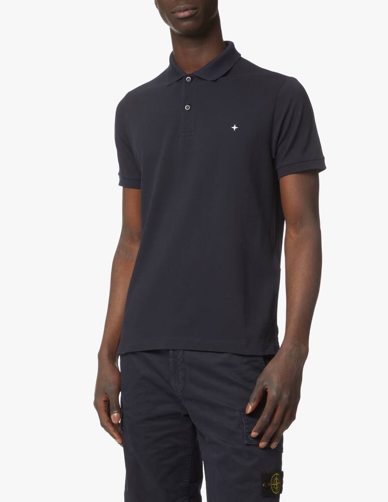 rinascente Stone Island Small star piquet polo - blue