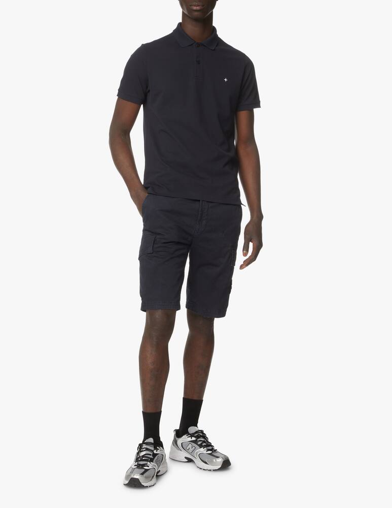 rinascente Stone Island Small star piquet polo - blue