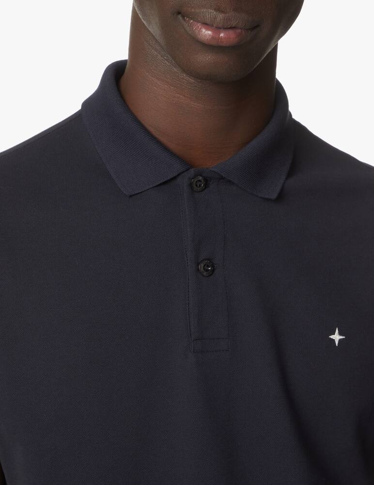 rinascente Stone Island Small star piquet polo - blue