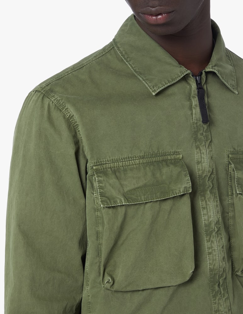 rinascente Stone Island Overshirt zip pocket - olive