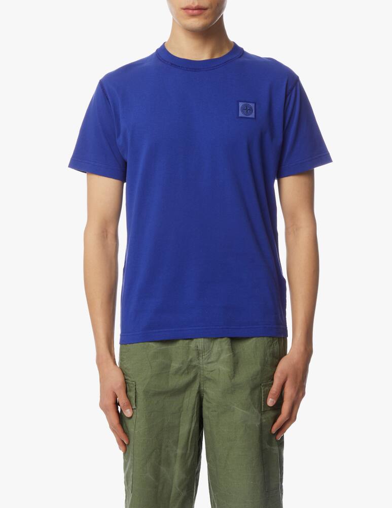 Stone Island Maglietta basica lavata patch - blu - immagine 1 Stone Island Maglietta basica lavata patch - blu - immagine 1