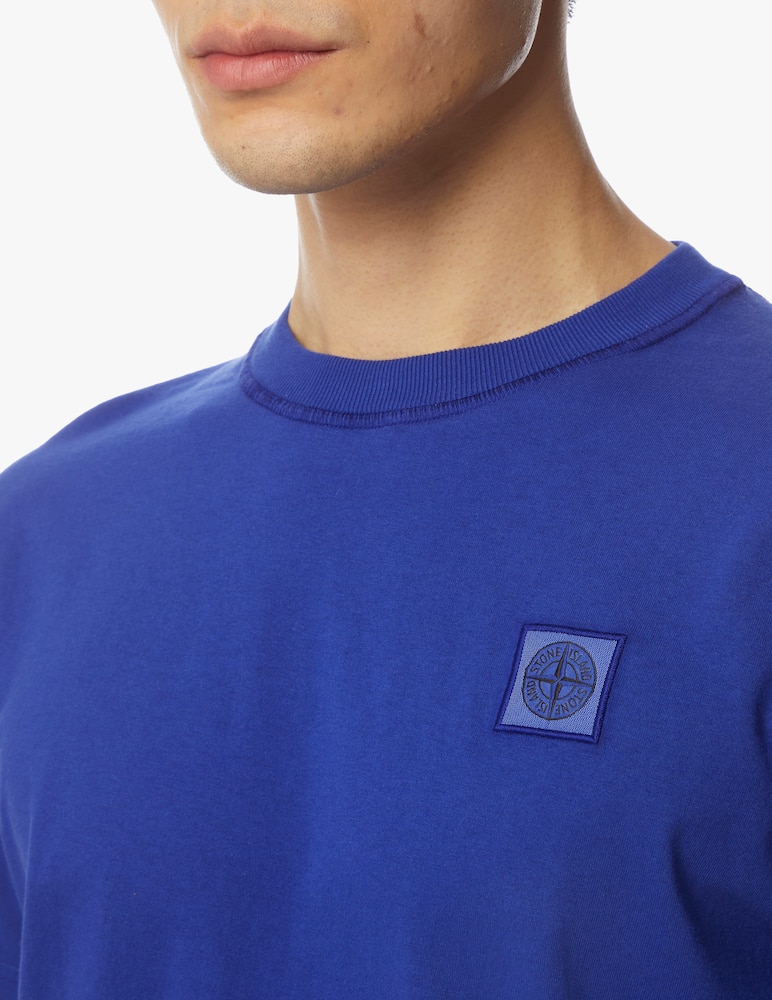 rinascente Stone Island Washed patch basic t-shirt - blue