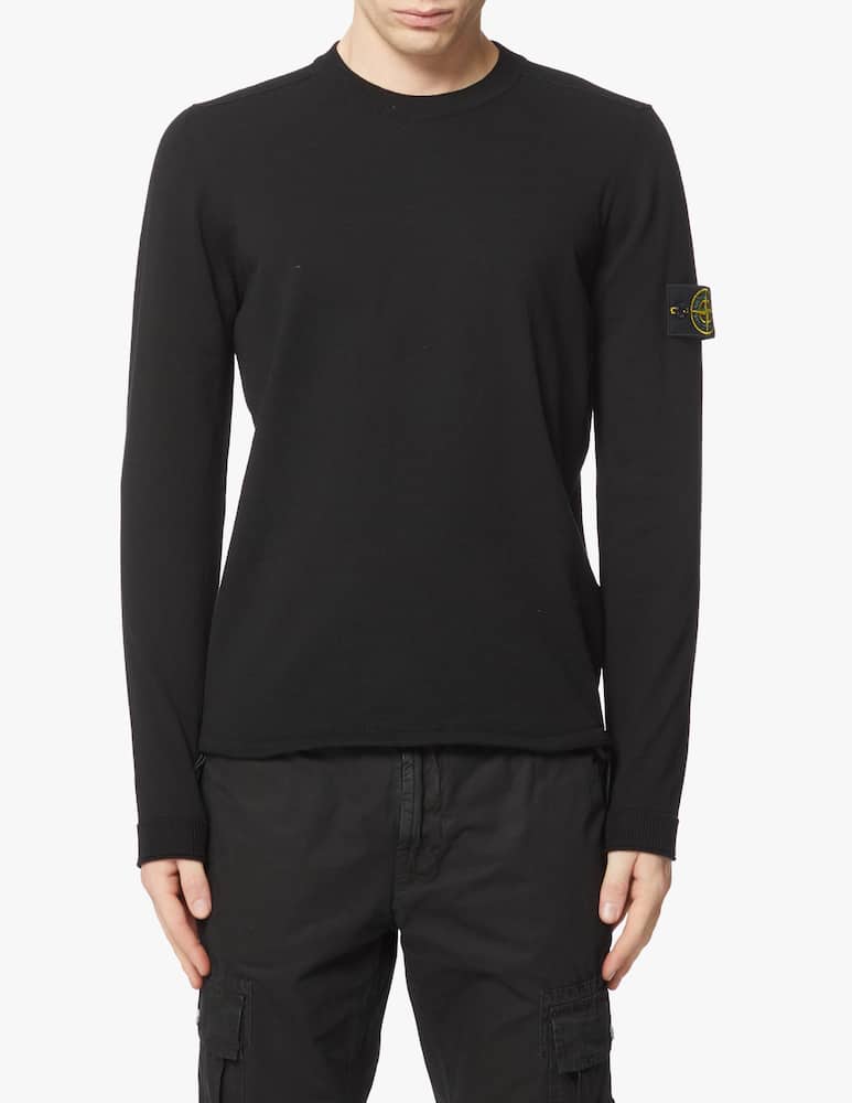 rinascente Stone Island Rustic cotton roundneck sweater - black
