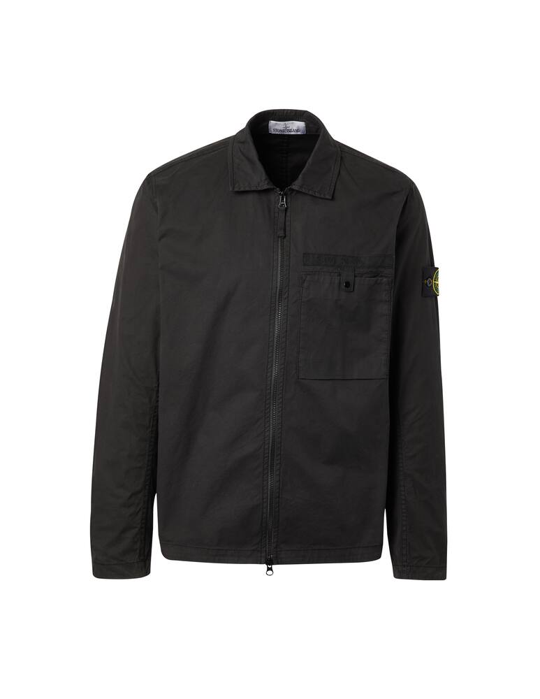 rinascente Stone Island Overshirt zip e in cotone supima - nero