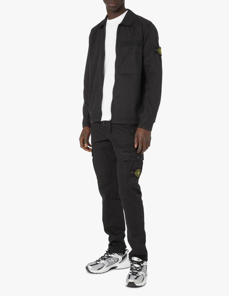 rinascente Stone Island Overshirt zip e in cotone supima - nero