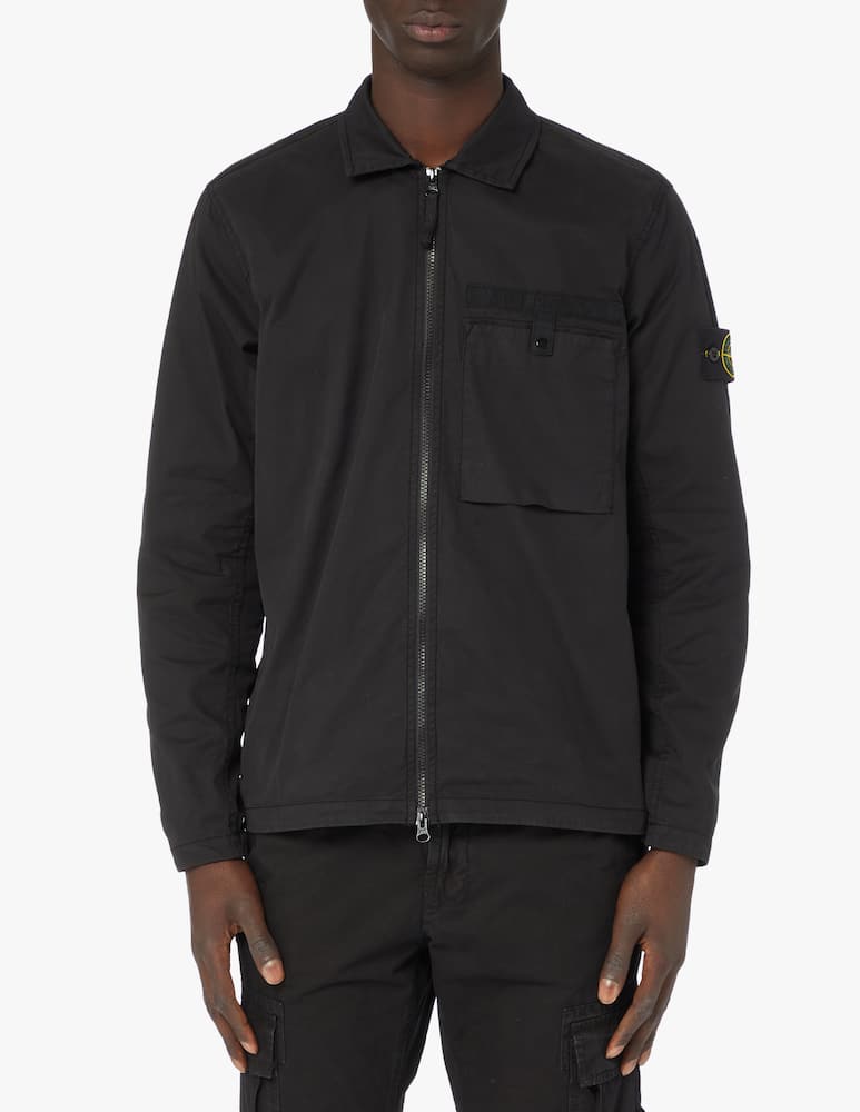 Stone Island Overshirt zip e in cotone supima - nero - immagine 1 Stone Island Overshirt zip e in cotone supima - nero - immagine 1