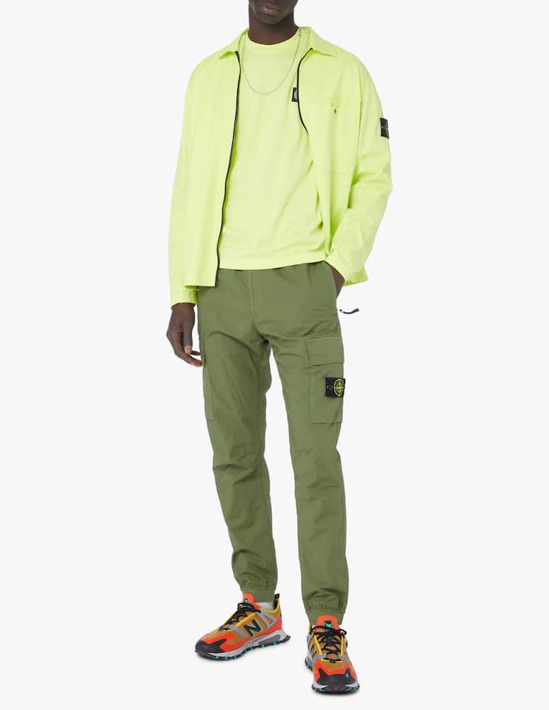 rinascente Stone Island Overshirt zip e in cotone supima - verde
