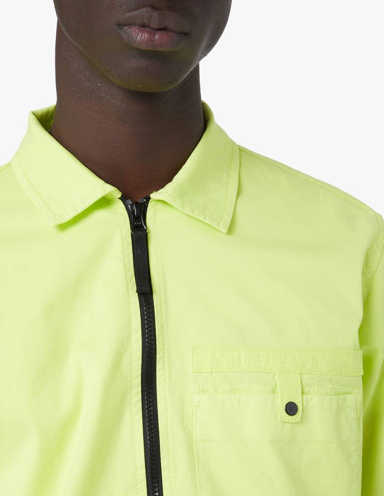 rinascente Stone Island Overshirt zip e in cotone supima - verde