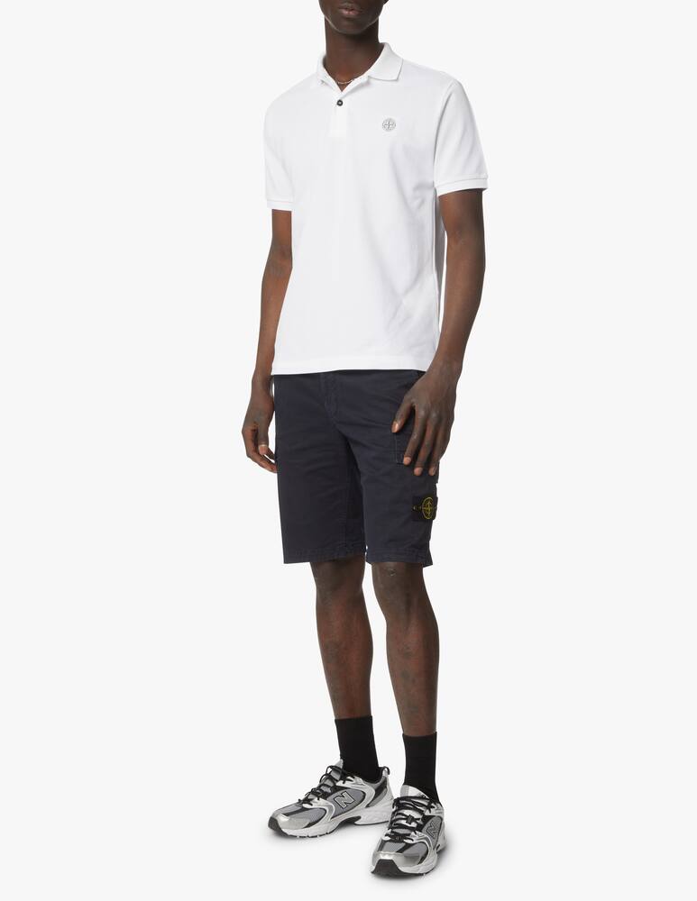 rinascente Stone Island Polo piquet con patch regular - bianco