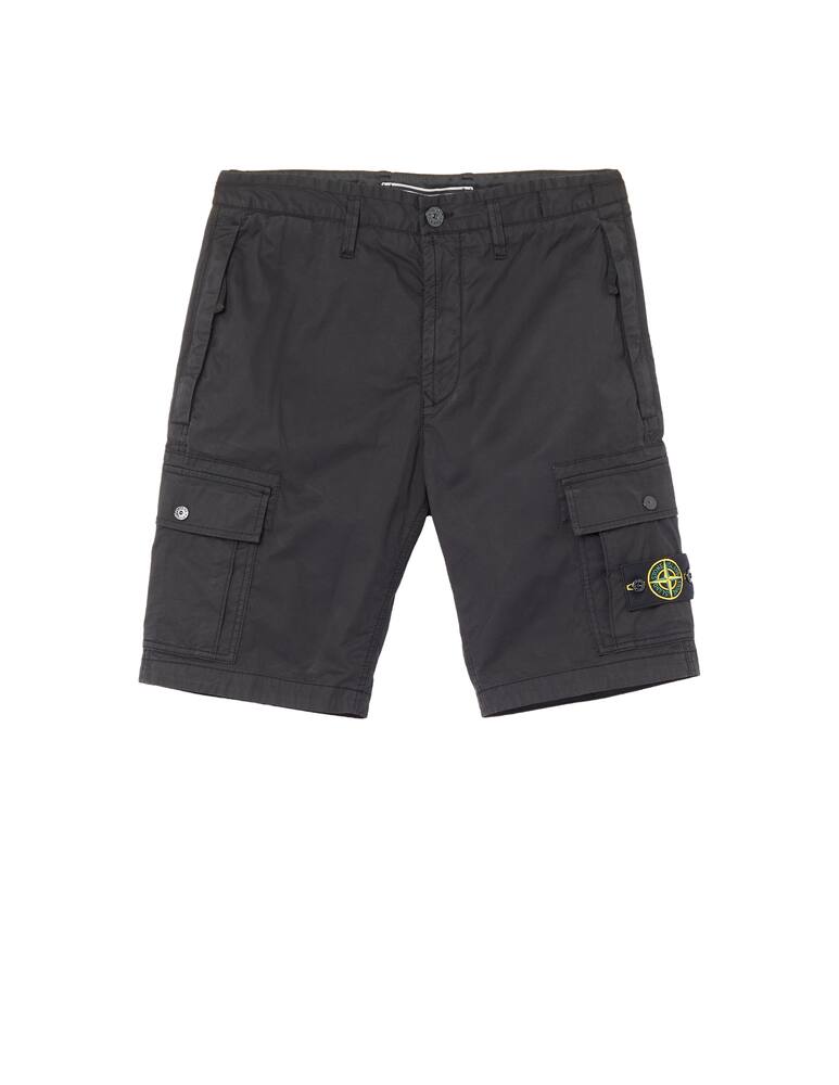 rinascente Stone Island Supima cotton cargo short - black
