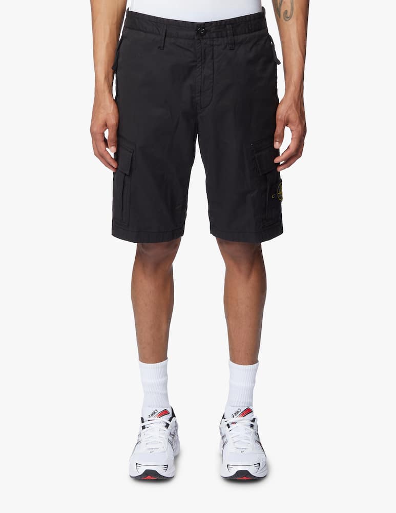 rinascente Stone Island Supima cotton cargo short - black