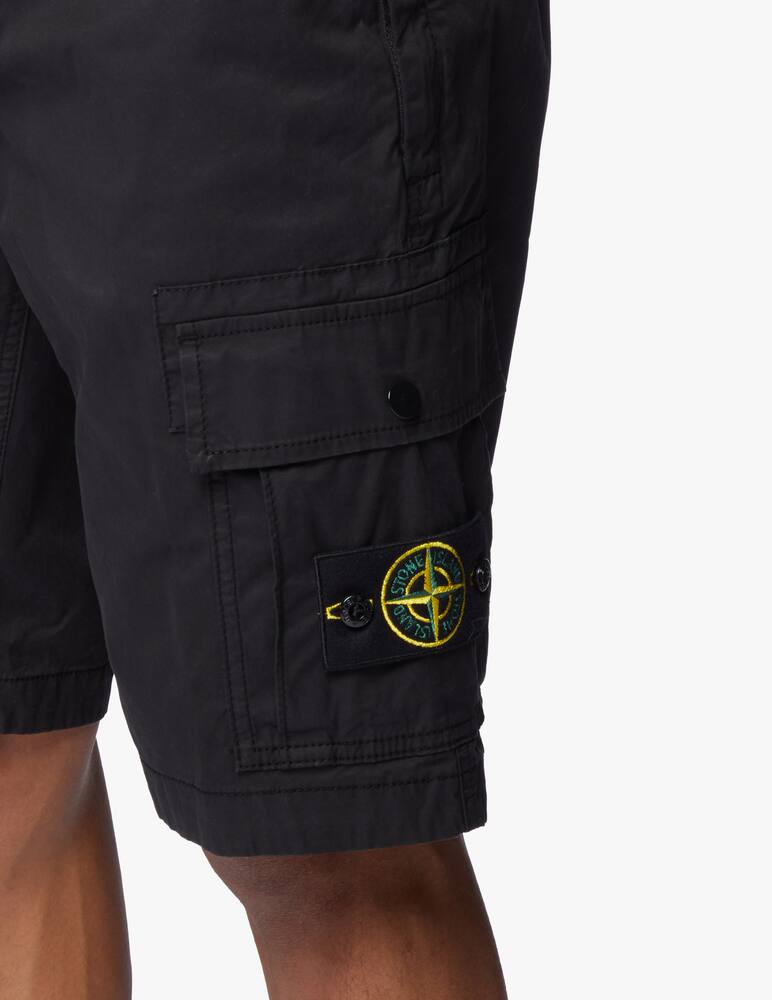 rinascente Stone Island Supima cotton cargo short - black