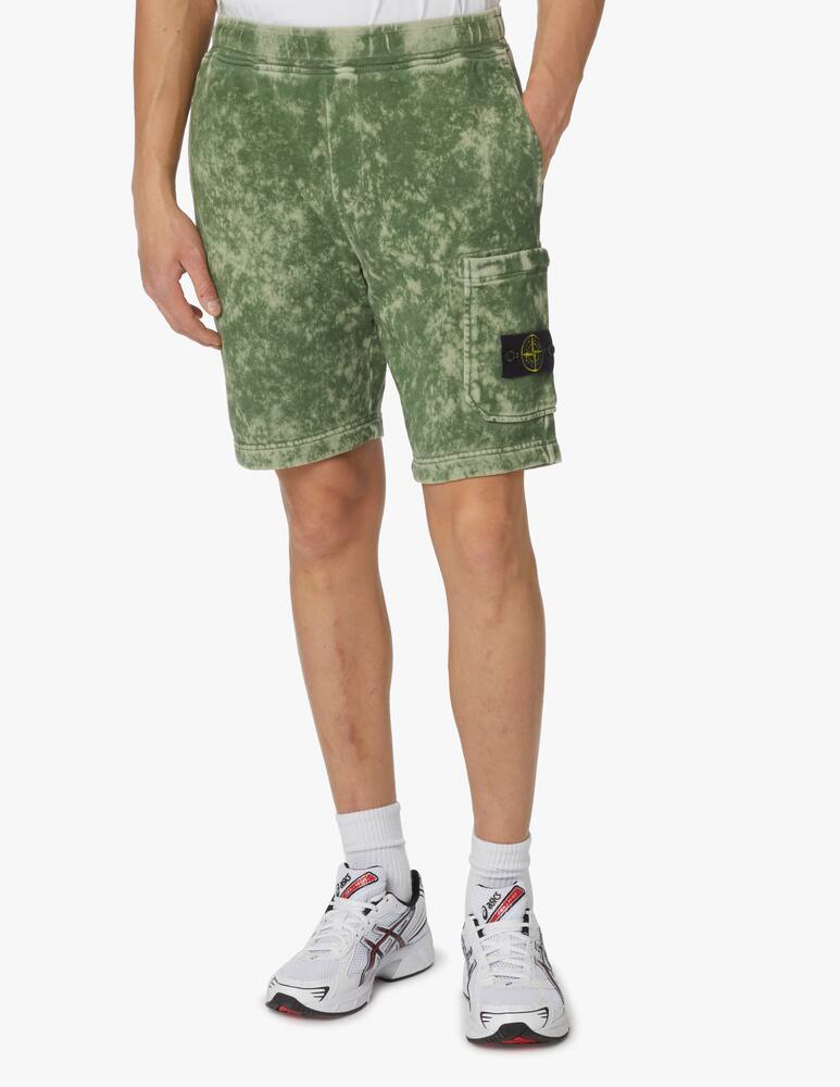 Stone Island Pantaloni corti felpa offdye - oliva - immagine 2 Stone Island Pantaloni corti felpa offdye - oliva - immagine 2