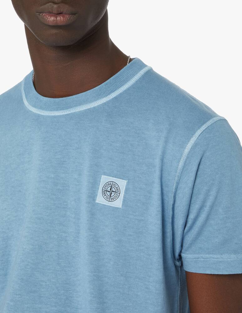 rinascente Stone Island Maglietta basica lavata patch - azzurro