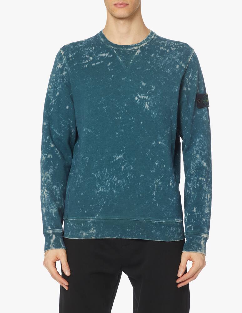 rinascente Stone Island Felpa girocollo offdye - azzurro