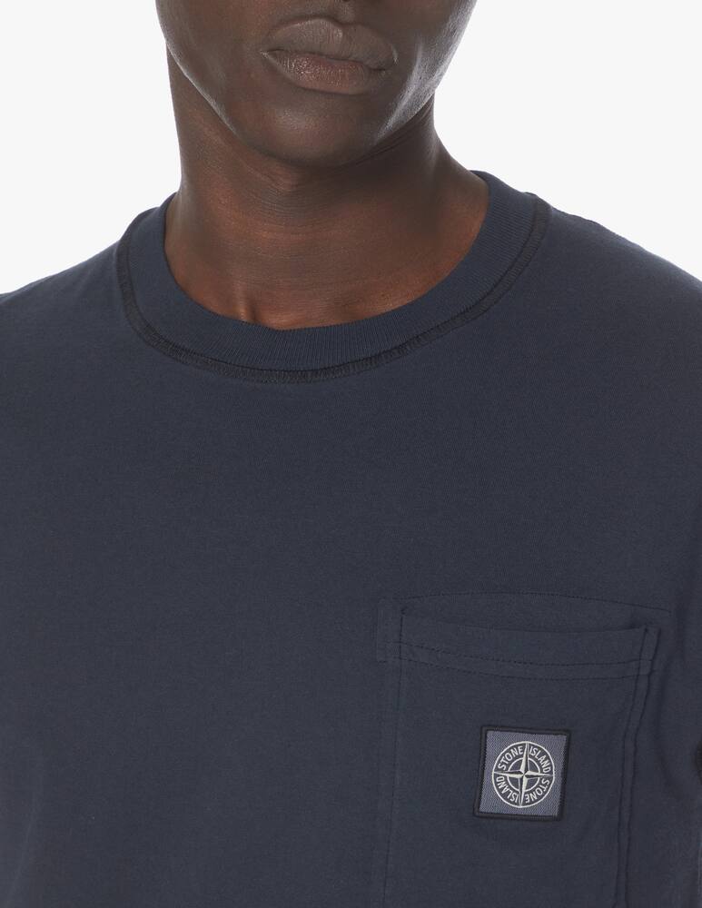 rinascente Stone Island Patch pocket washed basic t-shirt - blue