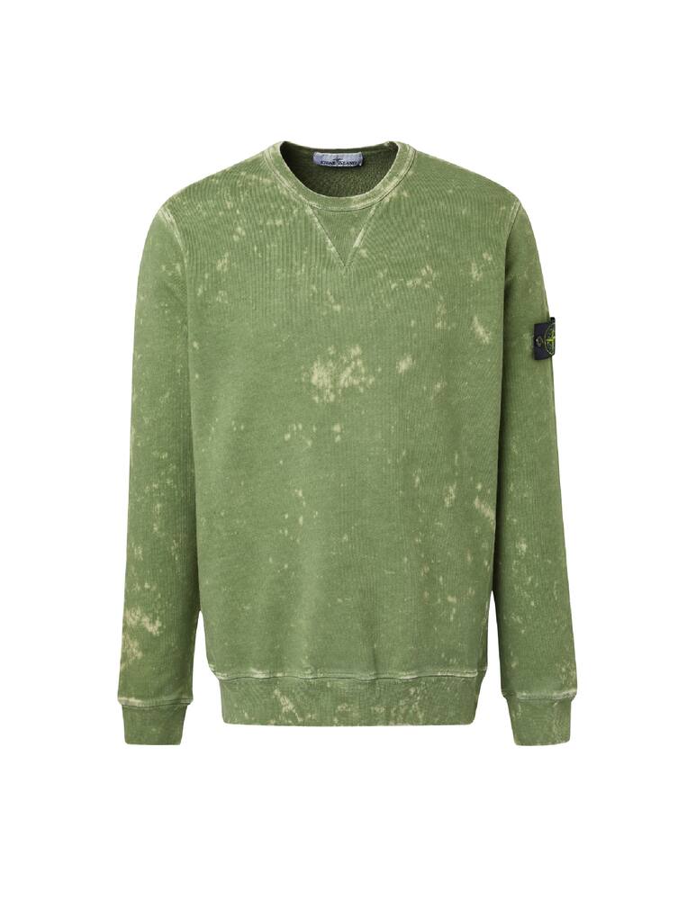 rinascente Stone Island Felpa girocollo offdye - oliva