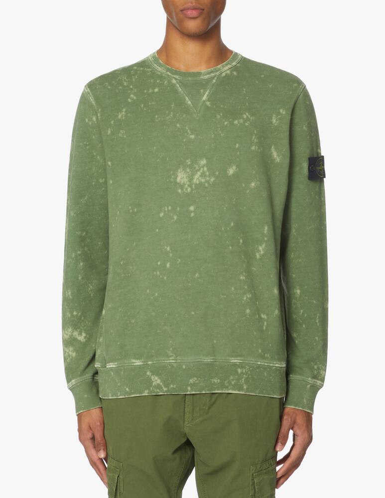 rinascente Stone Island Felpa girocollo offdye - oliva