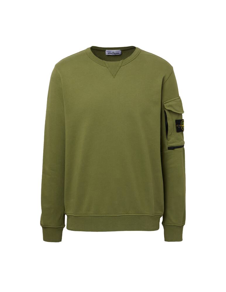 rinascente Stone Island Sleeve pocket roundneck sweatshirt - olive
