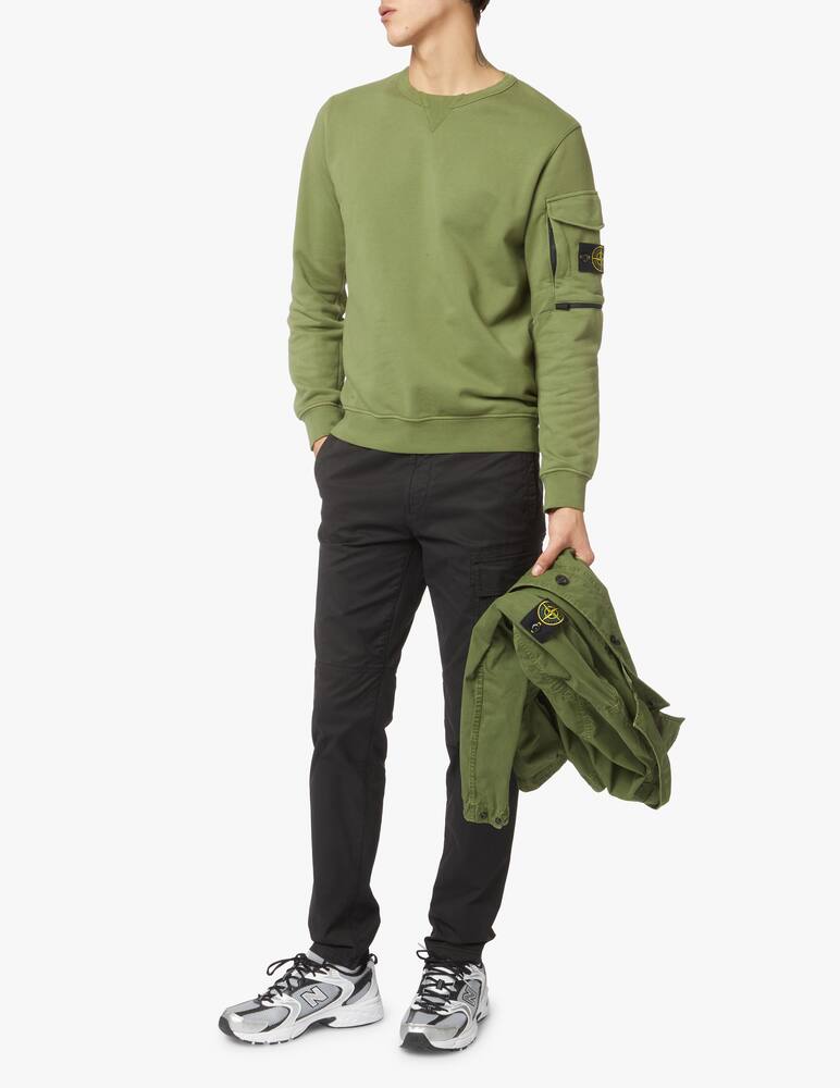 rinascente Stone Island Sleeve pocket roundneck sweatshirt - olive