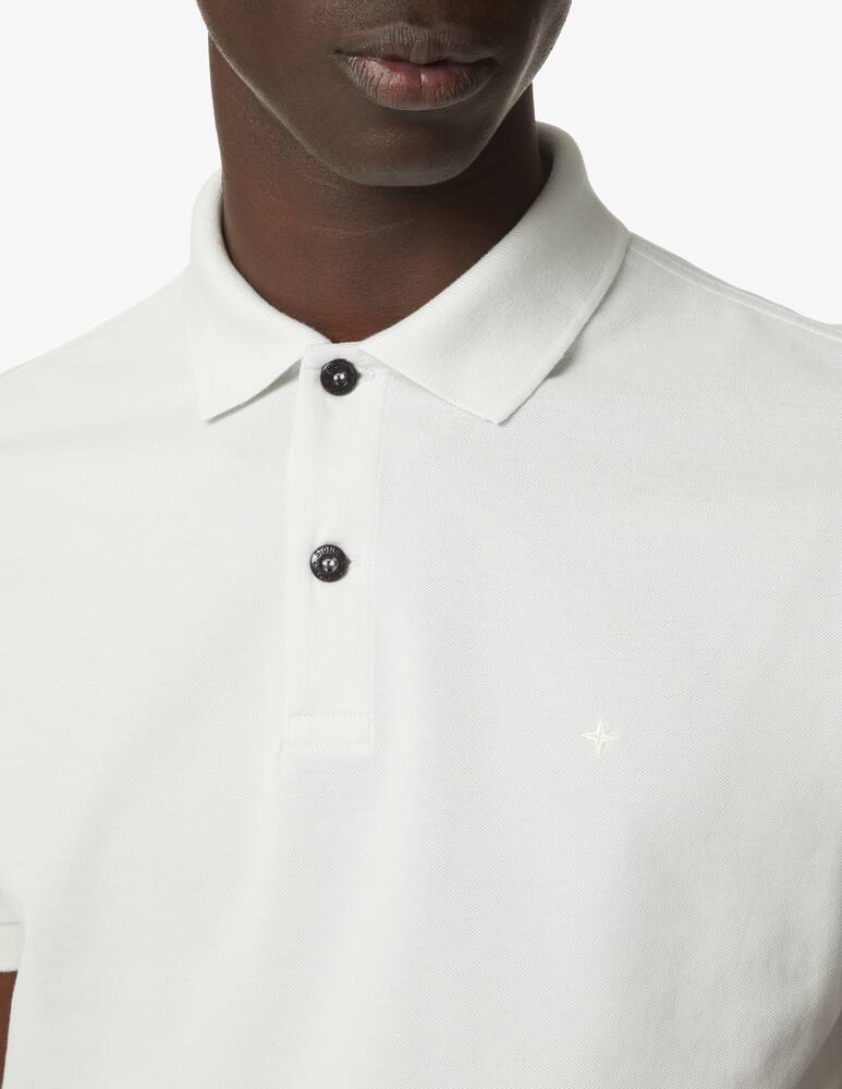 rinascente Stone Island Small star piquet polo - white
