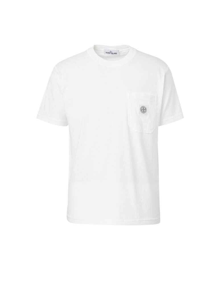 rinascente Stone Island Maglietta basica lavata patch pocket - bianco