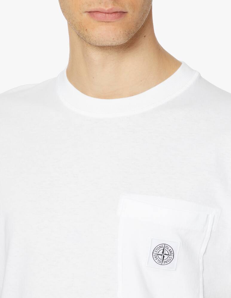 rinascente Stone Island Maglietta basica lavata patch pocket - bianco