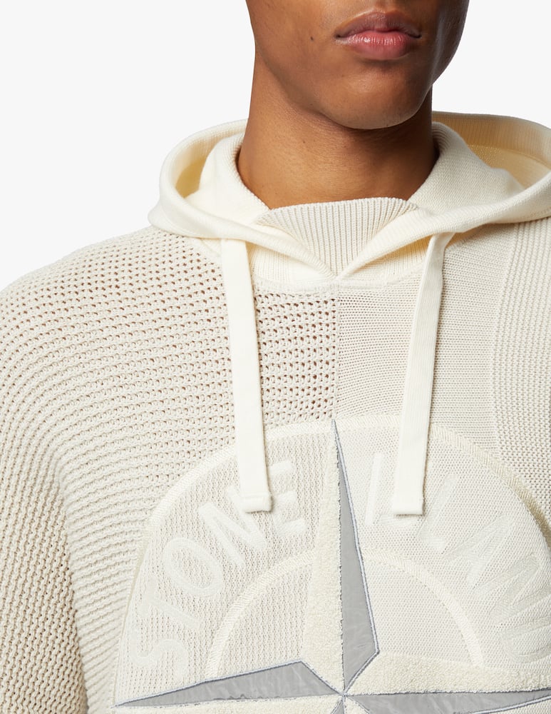 rinascente Stone Island Maglia con ricamo cappuccio - bianco