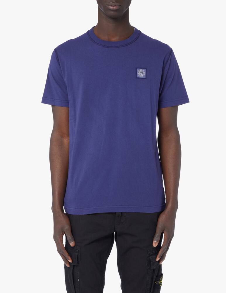 Stone Island Washed patch basic t-shirt - blue - picture 1 Stone Island Washed patch basic t-shirt - blue - picture 1