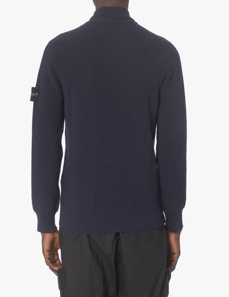 rinascente Stone Island Ribbed fzip sweater - blue