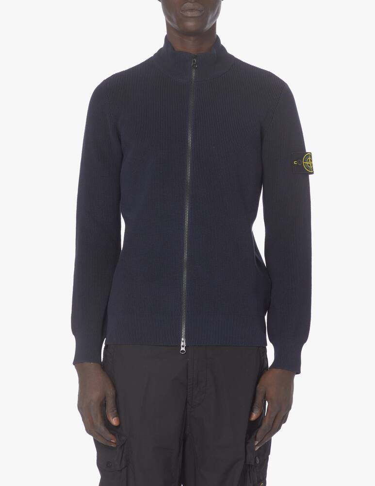 rinascente Stone Island Ribbed fzip sweater - blue