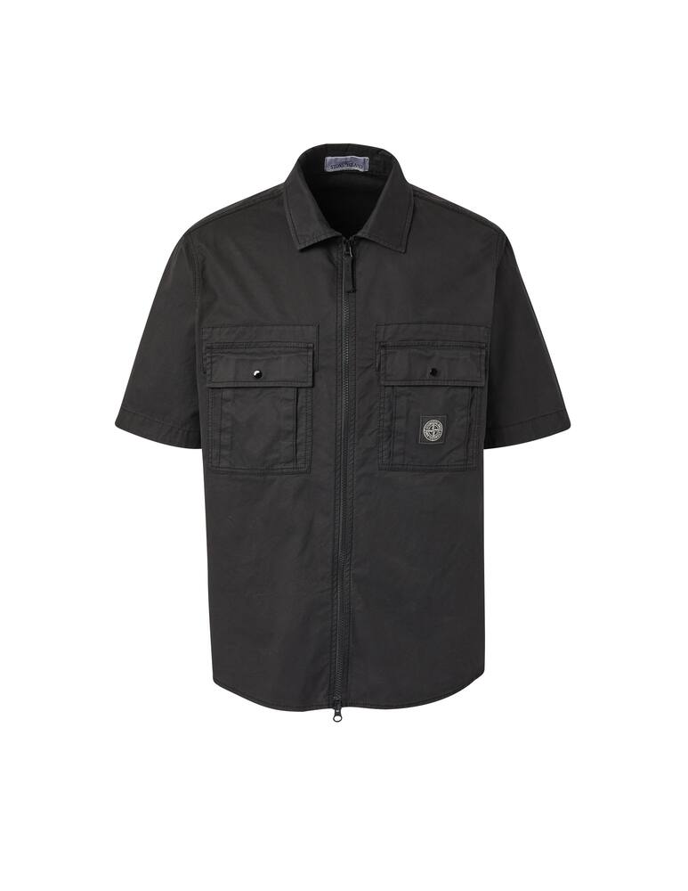 rinascente Stone Island Sl overshirt zip patch - black