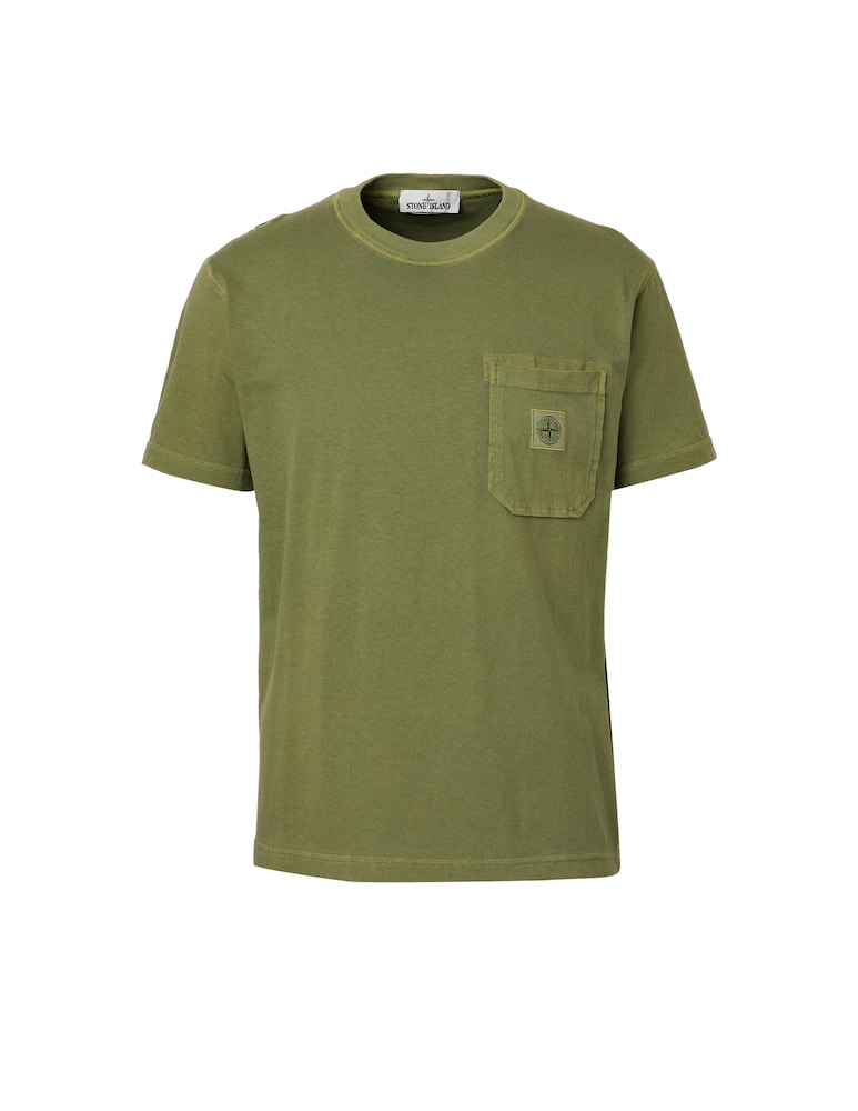 rinascente Stone Island Patch pocket washed basic t-shirt - olive