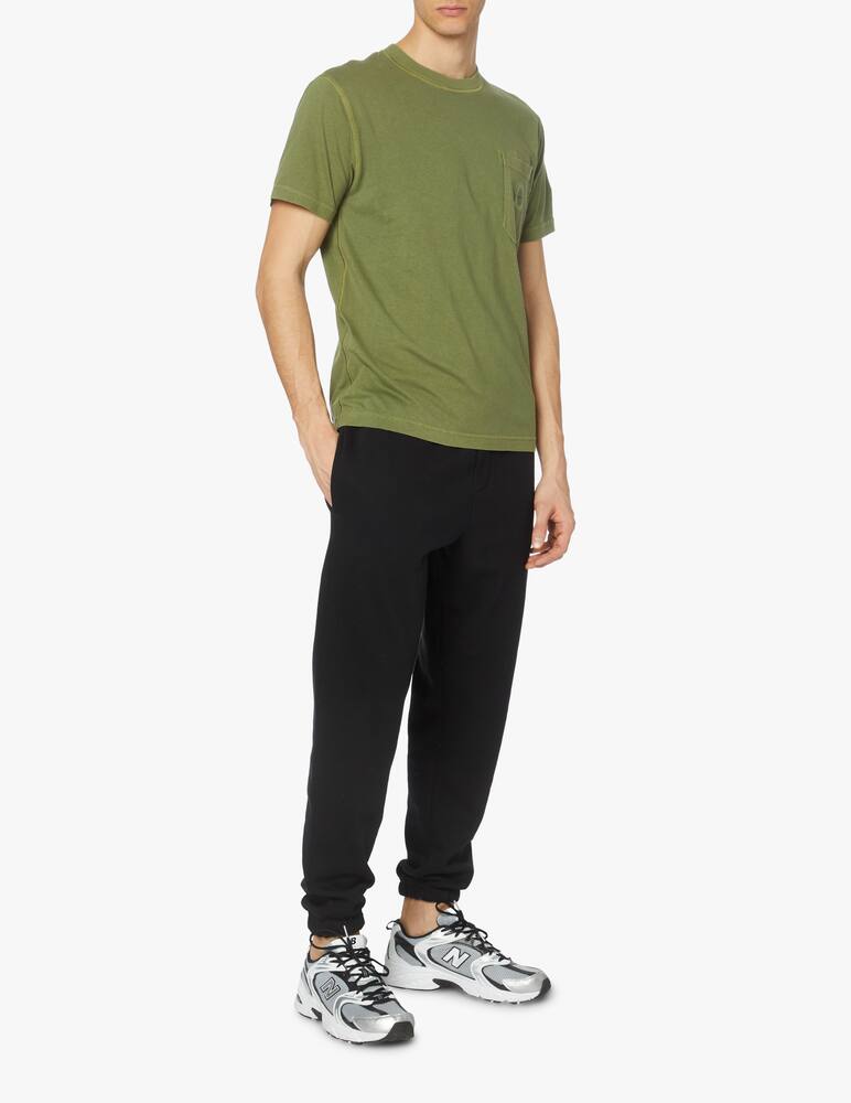 rinascente Stone Island Patch pocket washed basic t-shirt - olive