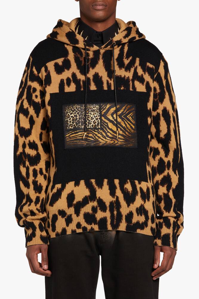 rinascente Roberto Cavalli Felpa con cappuccio motivo animalier