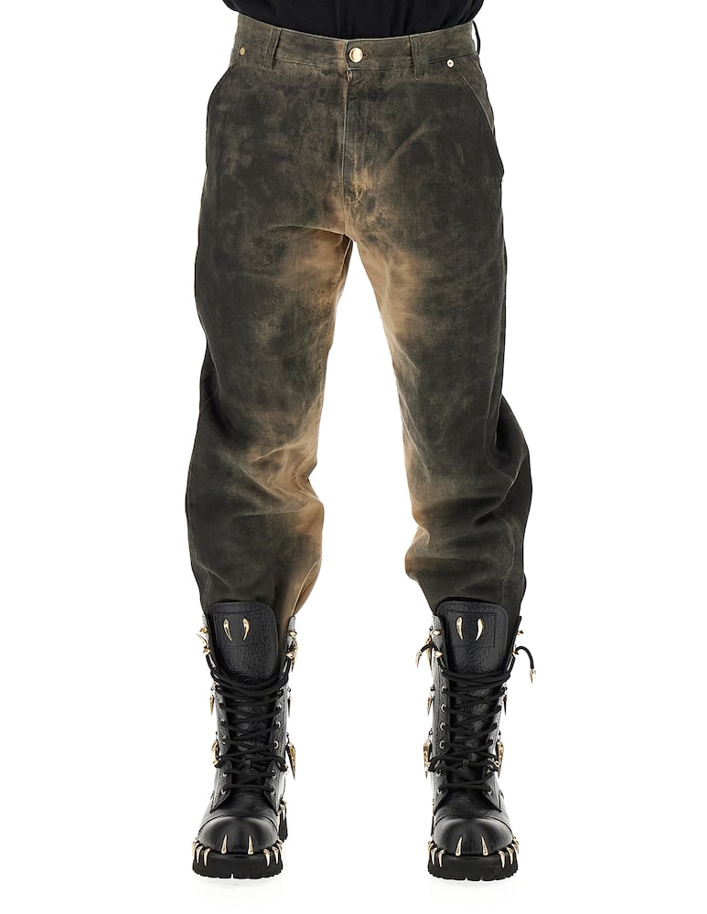 rinascente Roberto Cavalli Wide leg trousers leather details