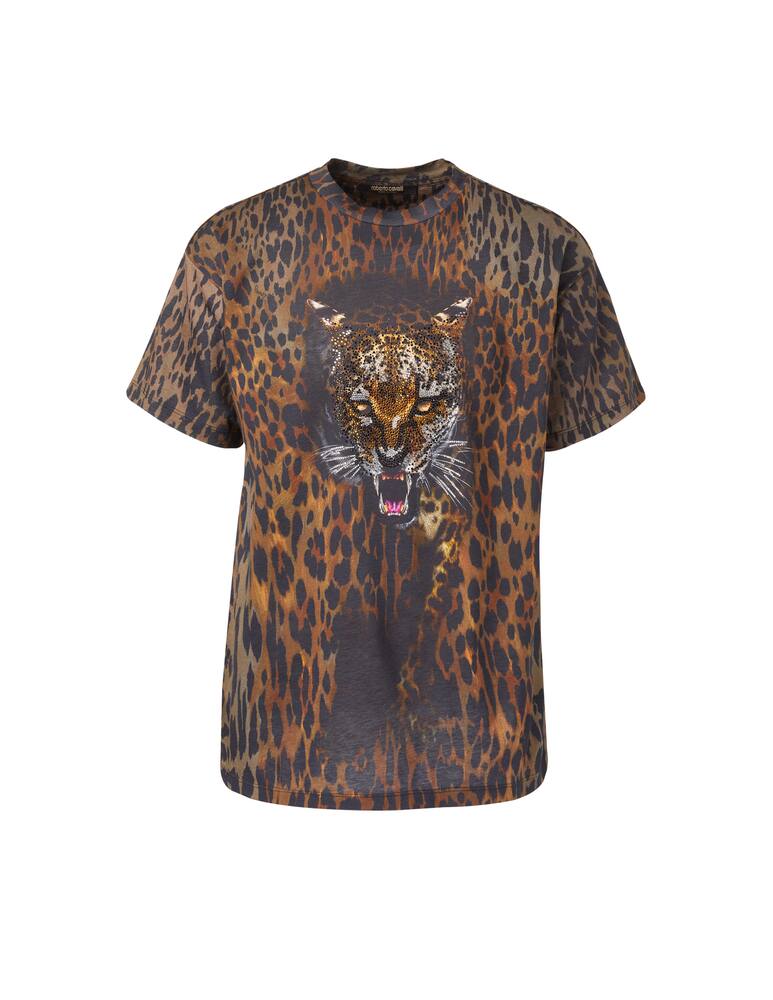 rinascente Roberto Cavalli Maglietta girocollo con tigre p - multicolor