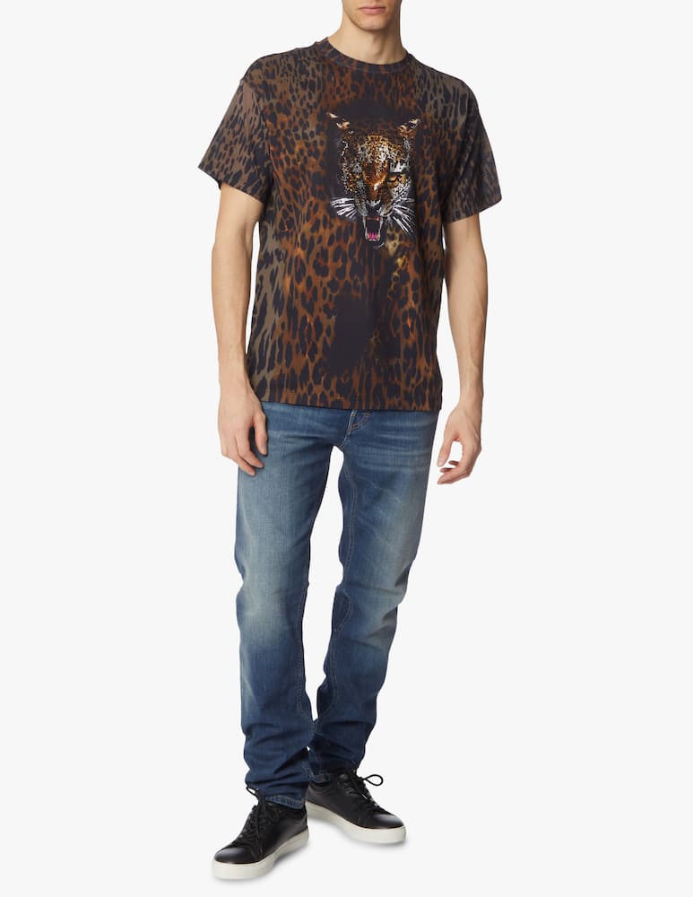 rinascente Roberto Cavalli Maglietta girocollo con tigre p - multicolor