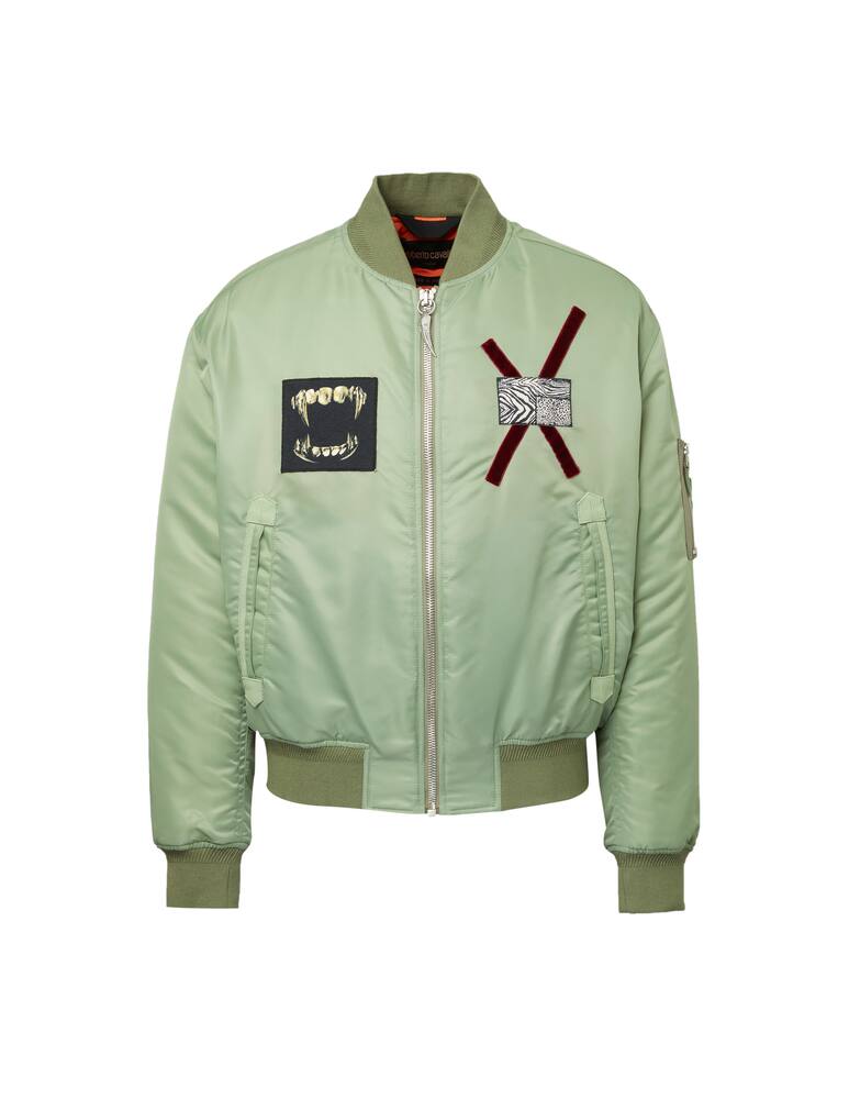 rinascente Roberto Cavalli Giacca bomber imbottito con coste a maglia - verde
