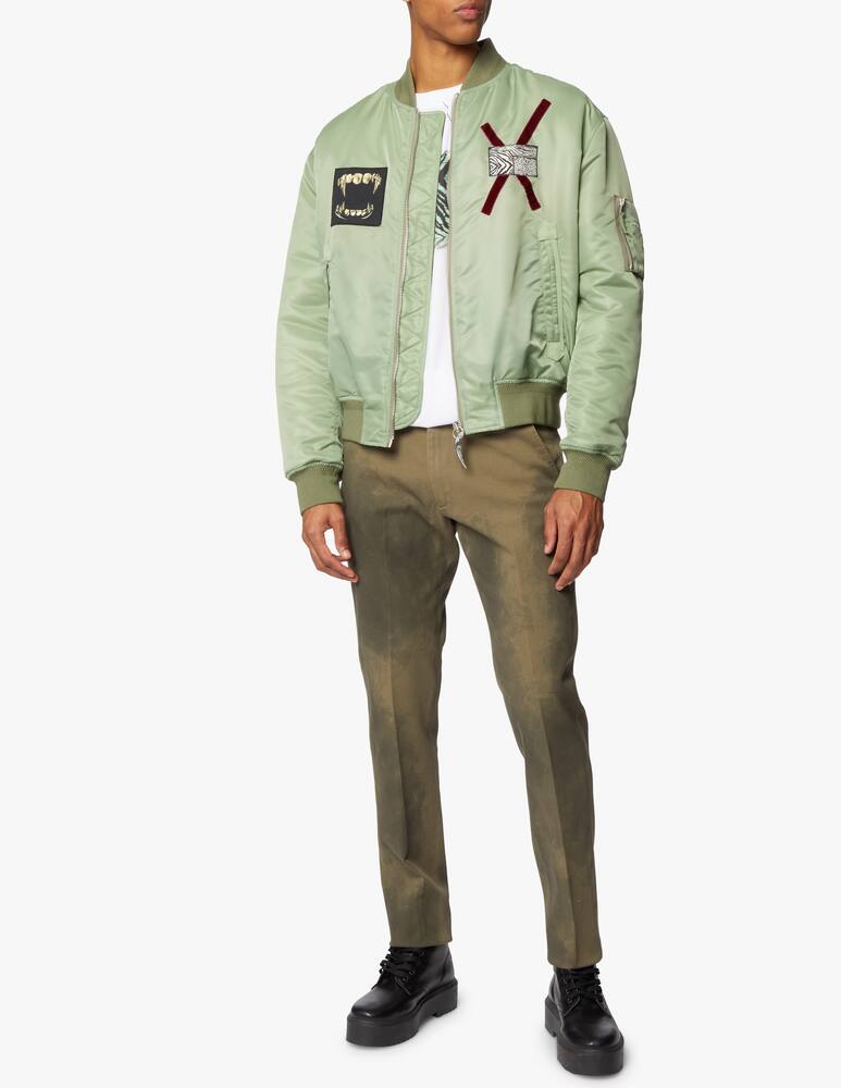Roberto Cavalli Padded bomber with knitted rib - green - picture 2