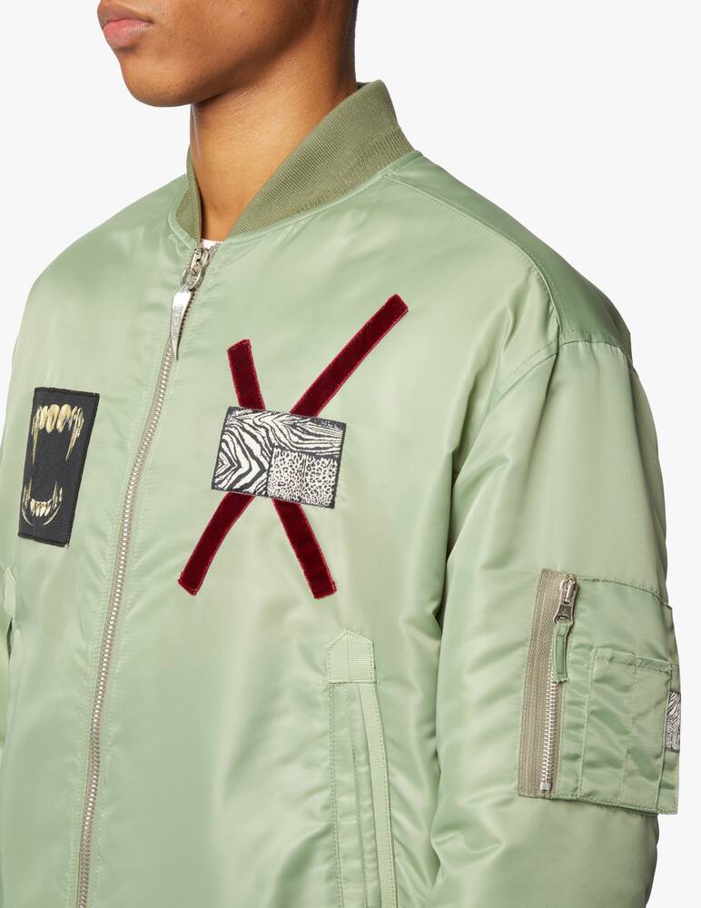 rinascente Roberto Cavalli Giacca bomber imbottito con coste a maglia - verde