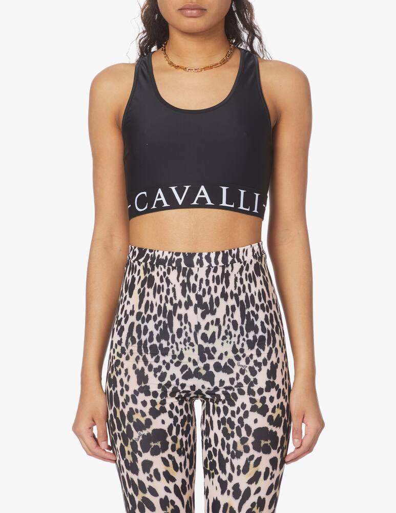Roberto Cavalli Cropped tank top with logo - black - picture 1 Roberto Cavalli Cropped tank top with logo - black - picture 1