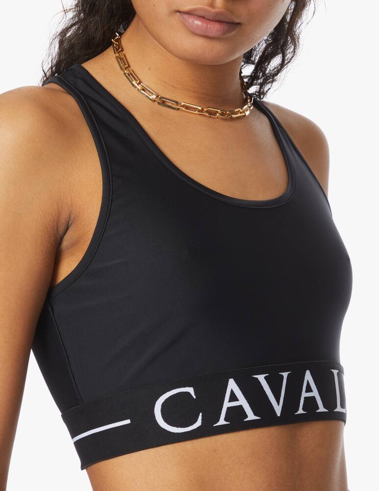 rinascente Roberto Cavalli Top crop con logo - nero