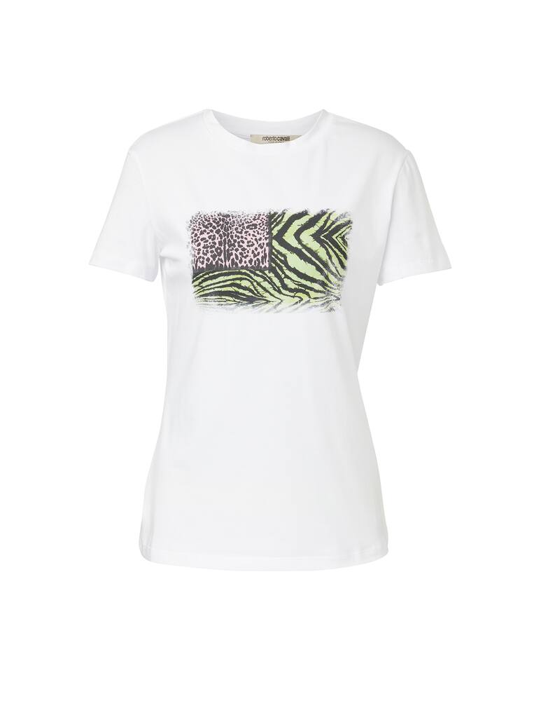 rinascente Roberto Cavalli T-shirt in cotone Frame - bianco