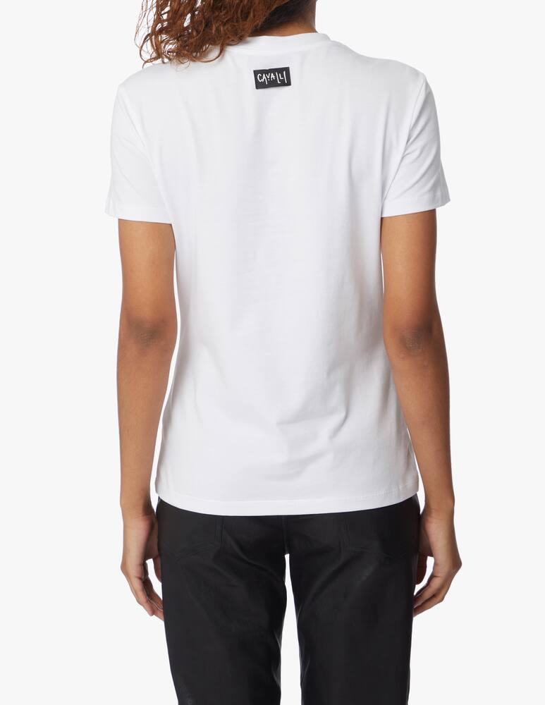 rinascente Roberto Cavalli T-shirt in cotone Frame - bianco