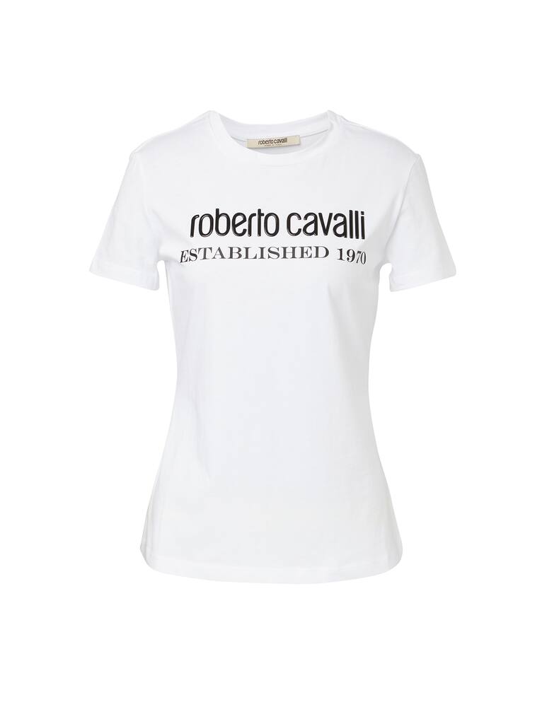 rinascente Roberto Cavalli Cotton t-shirt with logo - white