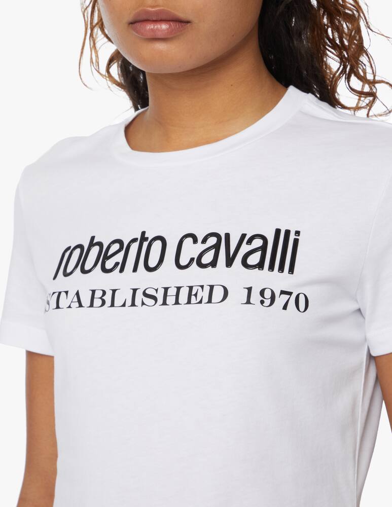 rinascente Roberto Cavalli Cotton t-shirt with logo - white